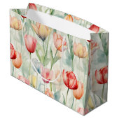 Boerderij Rood Geel Tulpenbloemen Verjaardag Groot Cadeauzakje (Achterkant Gekanteld)