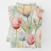 Boerderij Rood Geel Tulpenbloemen Verjaardag Inpakpapier Vel (In situ)