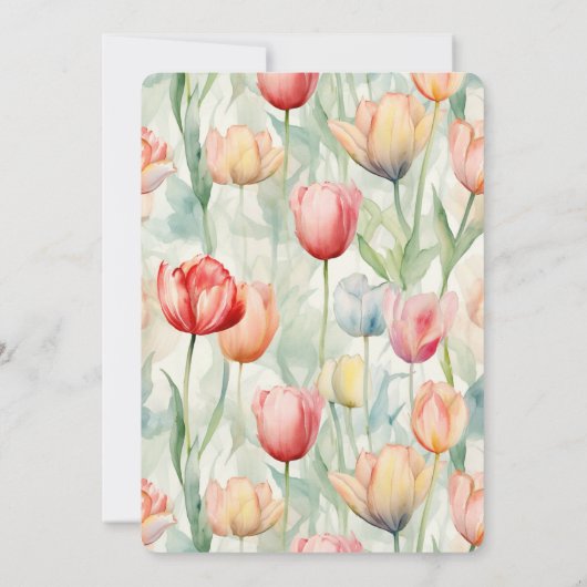 Boerderij Rood Geel Tulpenbloemen Verjaardag Kaart (Achterkant)