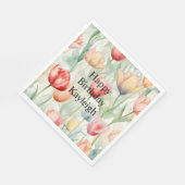 Boerderij Rood Geel Tulpenbloemen Verjaardag Servet (Hoek)