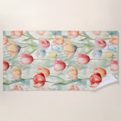 Boerderij Rood Geel Tulpenbloemen Vrijgezellenfees Strandlaken (Voorkant)