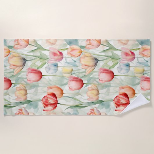 Boerderij Rood Geel Tulpenbloemen Vrijgezellenfees Strandlaken (Voorkant)