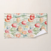 Boerderij Rood Gele Tulp Bloemen Bruidsdouche Bad Handdoek (Handdoek)
