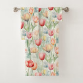 Boerderij Rood Gele Tulp Bloemen Bruidsfeest Bad Handdoek (Insitu)
