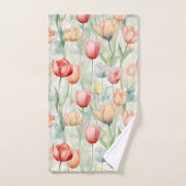 Boerderij Rood Gele Tulp Bloemen Bruidsfeest Bad Handdoek (Handdoek)