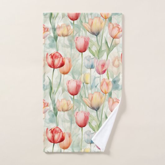 Boerderij Rood Gele Tulp Bloemen Bruidsfeest Bad Handdoek (Handdoek)