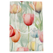 Boerderij Rood Gele Tulp Bloemen  Medium Cadeauzakje (Voorkant)