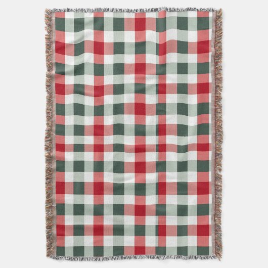 Boerderij Rood, Wit, Groen Gingham Check Deken (Voorkant Verticaal)