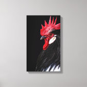 Boerderij Rooster Black Red White Chicken Photo Canvas Afdruk (Voorkant)