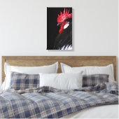 Boerderij Rooster Black Red White Chicken Photo Canvas Afdruk (Insitu (Slaapkamer))