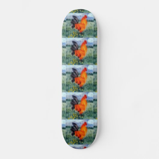 Boerderij Rooster kippen Skateboard (Voorkant)