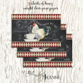 Boerderij Rooster Koffie Keuken Krijt Decoupage Inpakpapier Vel