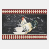 Boerderij Rooster Koffie Keuken Krijt Decoupage Inpakpapier Vel (Voorkant)