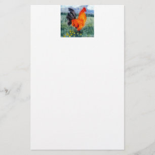 Boerderij Rooster-schilderkip Briefpapier
