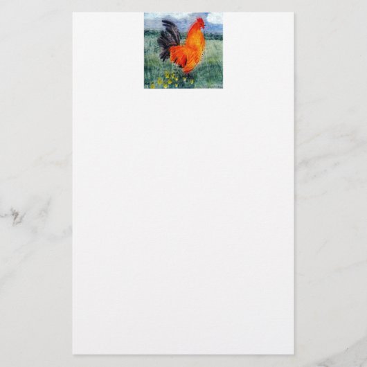 Boerderij Rooster-schilderkip Briefpapier (Voorkant)