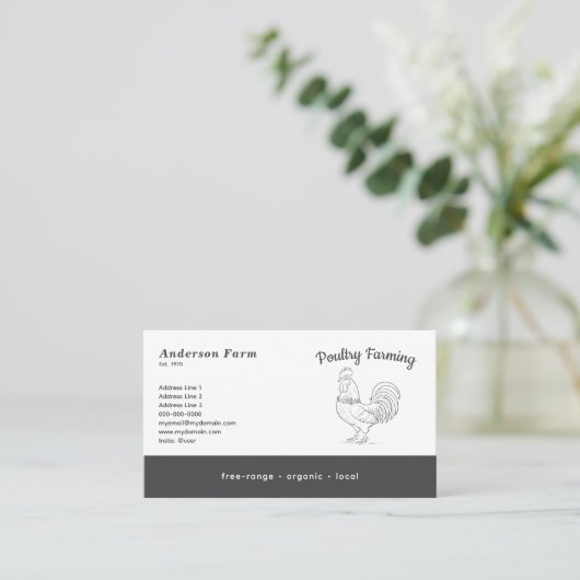 Boerderij Rooster Visitekaartje (Staand voorkant)