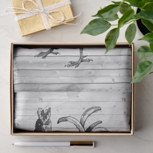 Boerderij Rooster Weathered Barn Wood Tissuepapier (Geschenk)