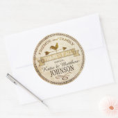 Boerderij Rooster Weer Vane Dank u Ronde Sticker (Envelop)