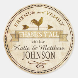 Boerderij Rooster Weer Vane Dank u Ronde Sticker