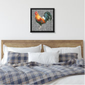 Boerderij Rooster Zwart en Wit Rustiek Land Canvas Afdruk (Insitu (Slaapkamer))