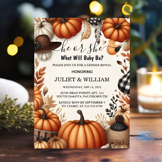 Boerderij Roze Blauwe Herfst Meisje Pompoen Geslac Kaart