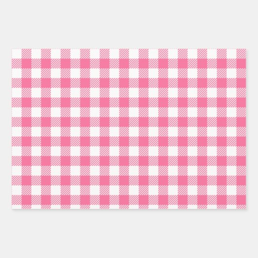 boerderij roze en witte buffel gelegd inpakpapier vel (Voorkant 3)