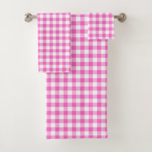 Boerderij Roze en Witte Gingham Plaid