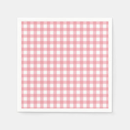 Boerderij roze gingham servet