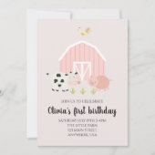 Boerderij roze schuur kaart (Voorkant)