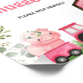 Boerderij Roze Schuur Tractor Verjaardag Party Sig Foto Afdruk (Hoek)