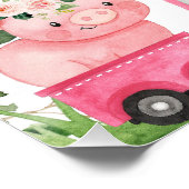 Boerderij Roze Schuur Tractor Verjaardag Welkom Perfect Poster (Hoek)