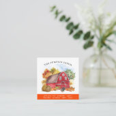 Boerderij Rustic Barn Herfst van de pompoenpatchfa Vierkante Visitekaartje (Staand voorkant)