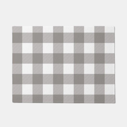 Boerderij Rustic Grijs & Wit Buffalo Plaid Vierkan Deurmat (Voorkant)