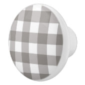 Boerderij Rustic Grijs & Wit Buffalo Plaid Vierkan Keramische Knop (Rechts)