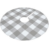 Boerderij Rustic Grijs & Wit Buffalo Plaid Vierkan Kerstboom Rok (Gekanteld)