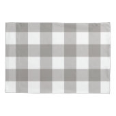 Boerderij Rustic Grijs & Wit Buffalo Plaid Vierkan Kussensloop (Achterkant)