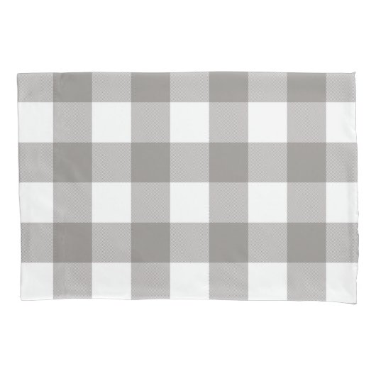 Boerderij Rustic Grijs & Wit Buffalo Plaid Vierkan Kussensloop (Voorkant)