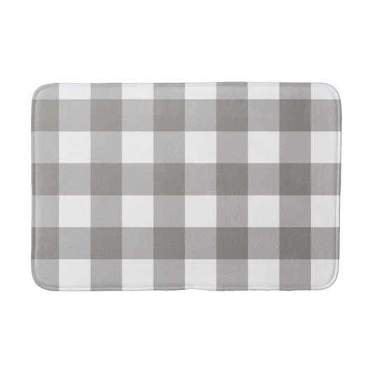Boerderij Rustic Grijs & Wit Buffel Plaid Vierkant Badmat (Voorkant)