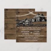 Boerderij Rustic String Lights Barn Wedding Invita Kaart (Voorkant / Achterkant)