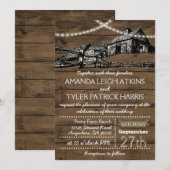 Boerderij Rustic String Lights Schuur Huwelijksuit Kaart (Voorkant / Achterkant)