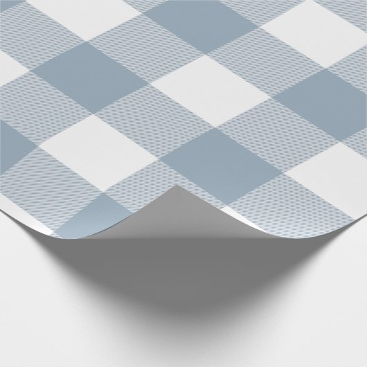 Boerderij Rustiek Blauw Grijs Buffalo Geruit Vierk Cadeaupapier (Hoek)