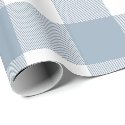 Boerderij Rustiek Blauw Grijs Buffalo Geruit Vierk Cadeaupapier (Rol Hoek)