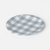 Boerderij Rustiek Blauw Grijs Buffalo Geruit Vierk Papieren Bordje (Gekanteld)