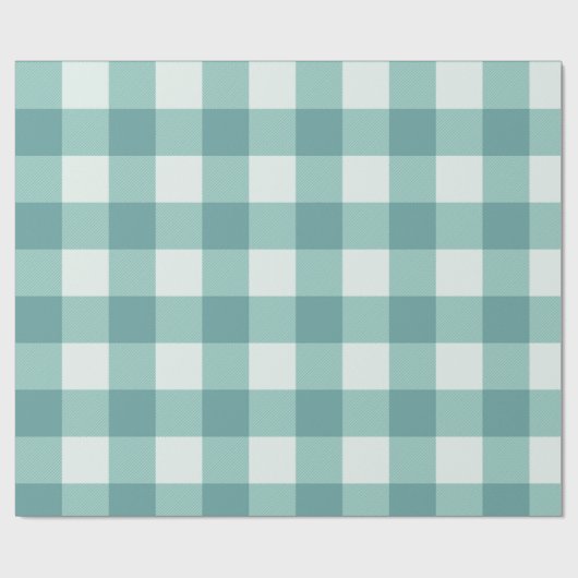 Boerderij Rustiek Blauwgroen Witte Buffalo Plaid P Cadeaupapier (Vlak)