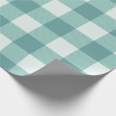 Boerderij Rustiek Blauwgroen Witte Buffalo Plaid P Cadeaupapier (Hoek)