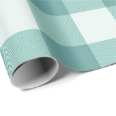 Boerderij Rustiek Blauwgroen Witte Buffalo Plaid P Cadeaupapier (Rol Hoek)