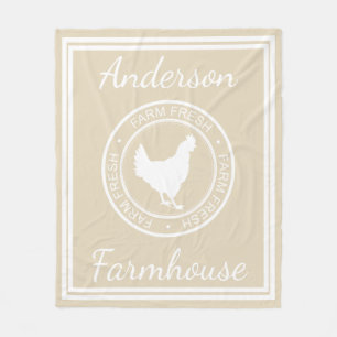Boerderij rustiek Boerderij Fresh Hen & familienaa Fleece Deken