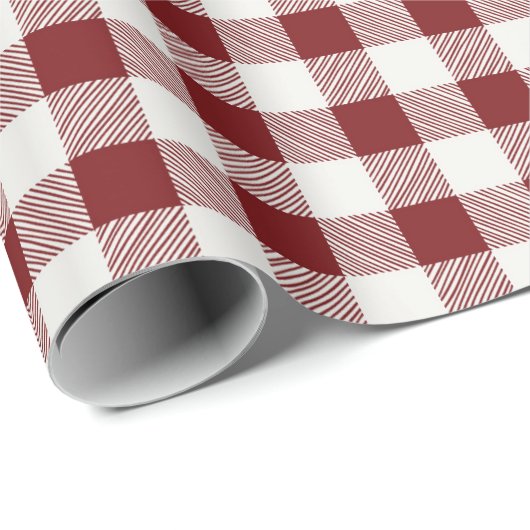 Boerderij Rustiek Bourgondië Buffalo Check Cadeaupapier (Rol Hoek)
