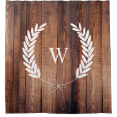 Boerderij Rustiek Country Bow Laurels Houten Plank Douchegordijn (Voorkant)
