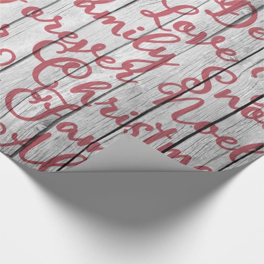 Boerderij Rustiek Hout met Script Lettering Cadeaupapier (Hoek)